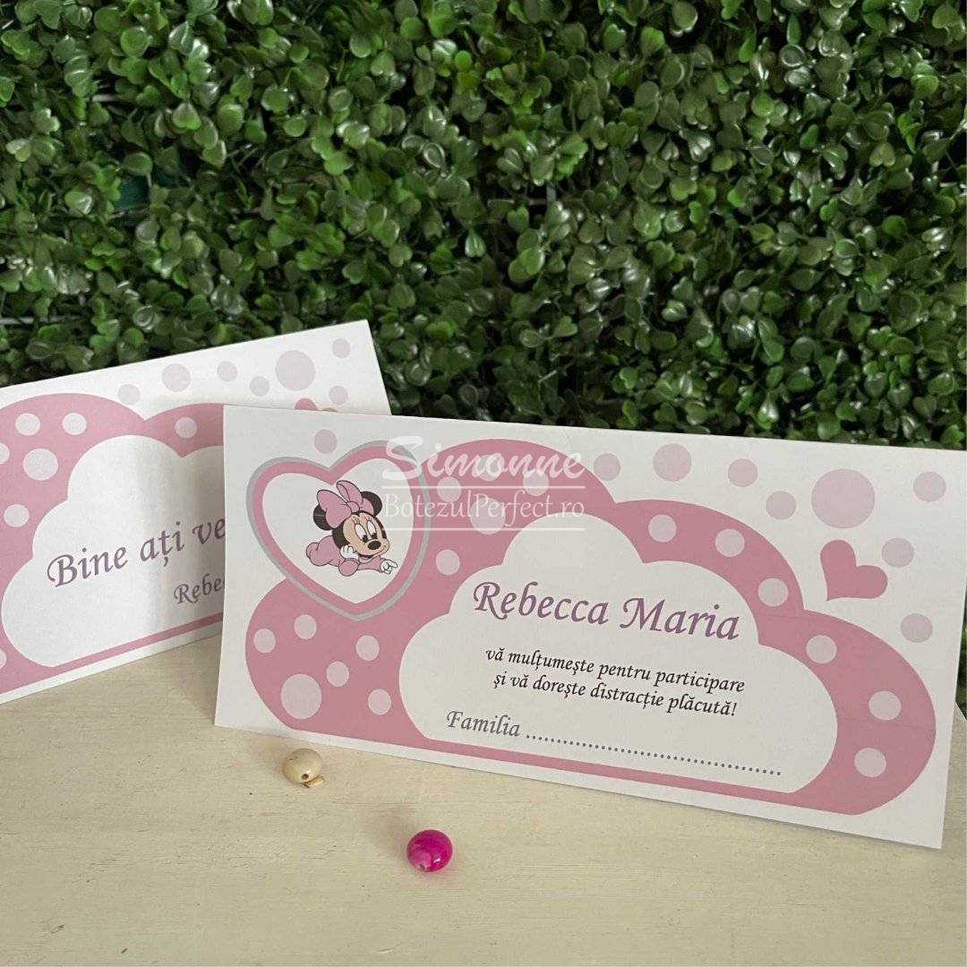 Plic bani place card Baby Minnie Mouse